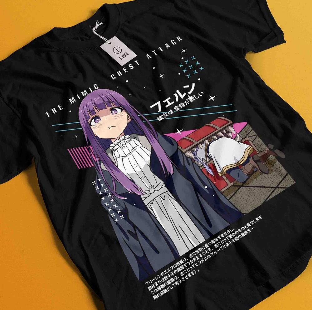 

Frieren T-Shirt Beyond Journey s End Tshirt Fern Stark Shirt Himmel Tee Anime 4XL
