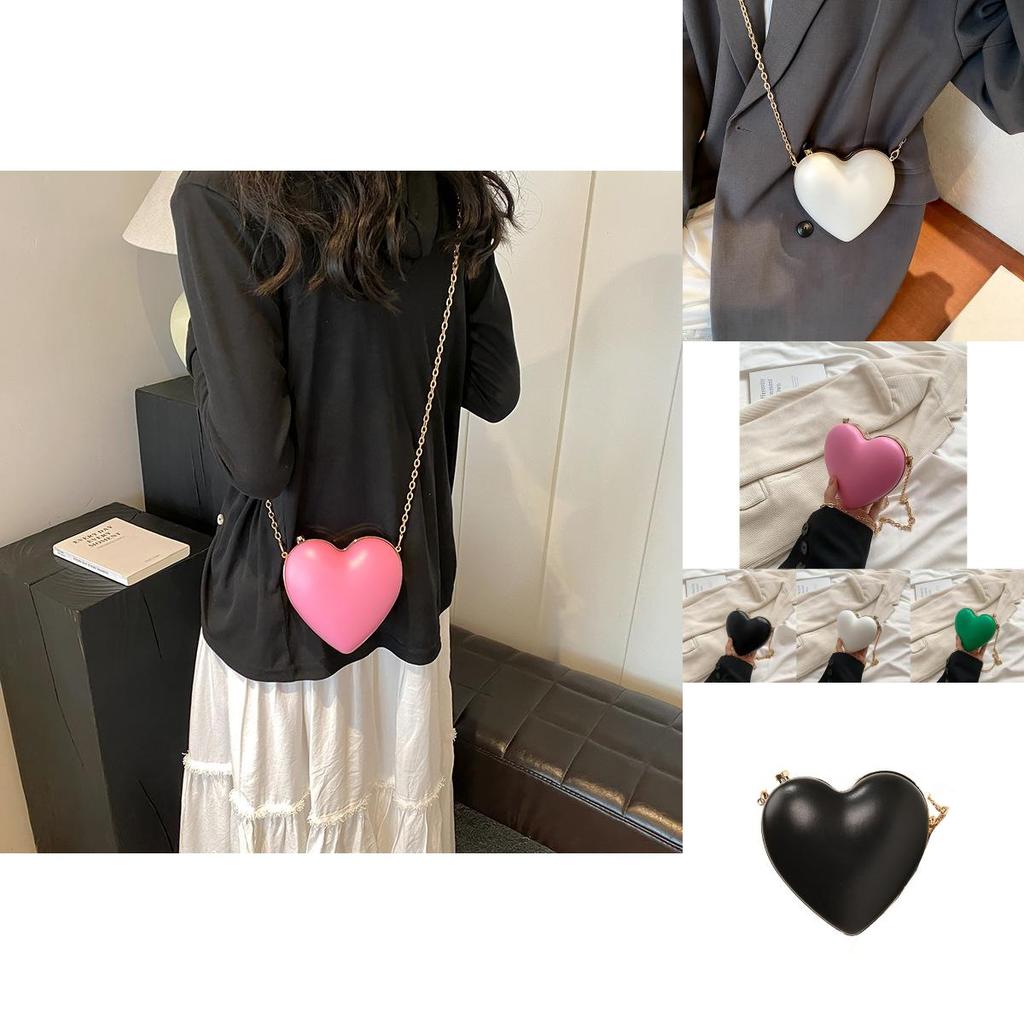 Chic Heart-shaped Crossbody Bag Trendy Street Style 2024 New Women's Fashion