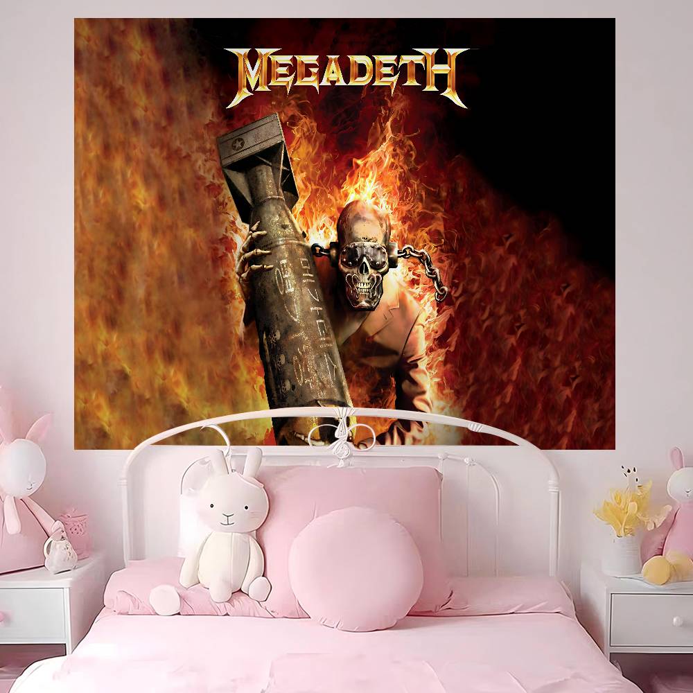 Rock Band Megadeths Hippie Wall Hanging Tapestries Bohemian Wall Tapestries Mandala INS Home Decor