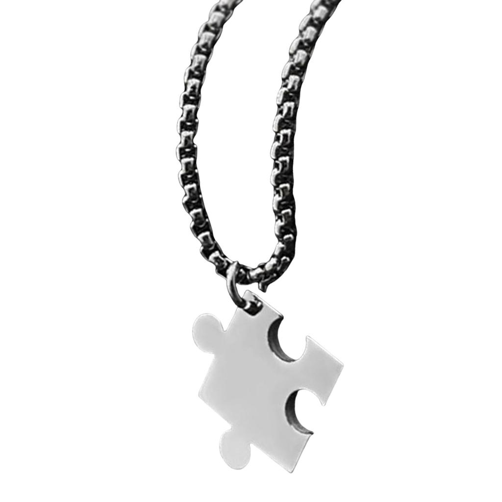 Matching Heart Puzzle Pendant Necklaces Heart Puzzle Pendant Necklaces for Couples Unique Collarbone Chain Accessory