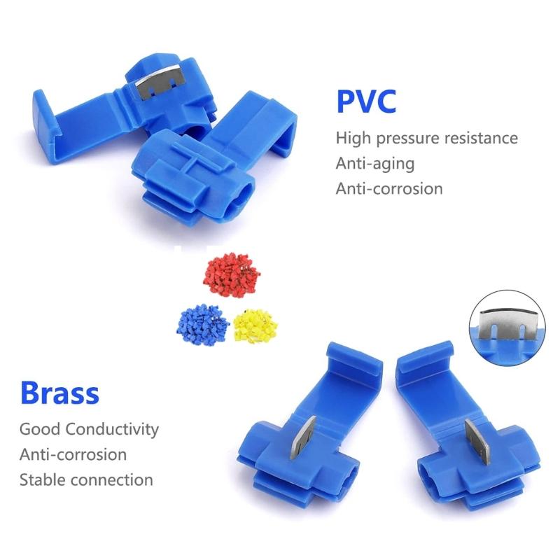 Color Stripless Wire Terminals Quick Install Electrical Connectors Heat Resistant for Home Car Lighting Systems