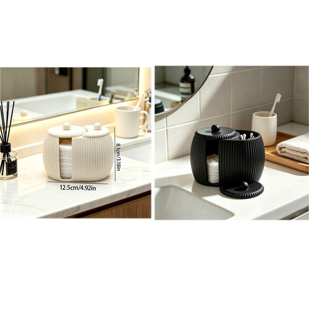 3D Printed Cosmetics Storage Box Striped Pattern Cotton Pad Holder  Washbasin Counter Decor