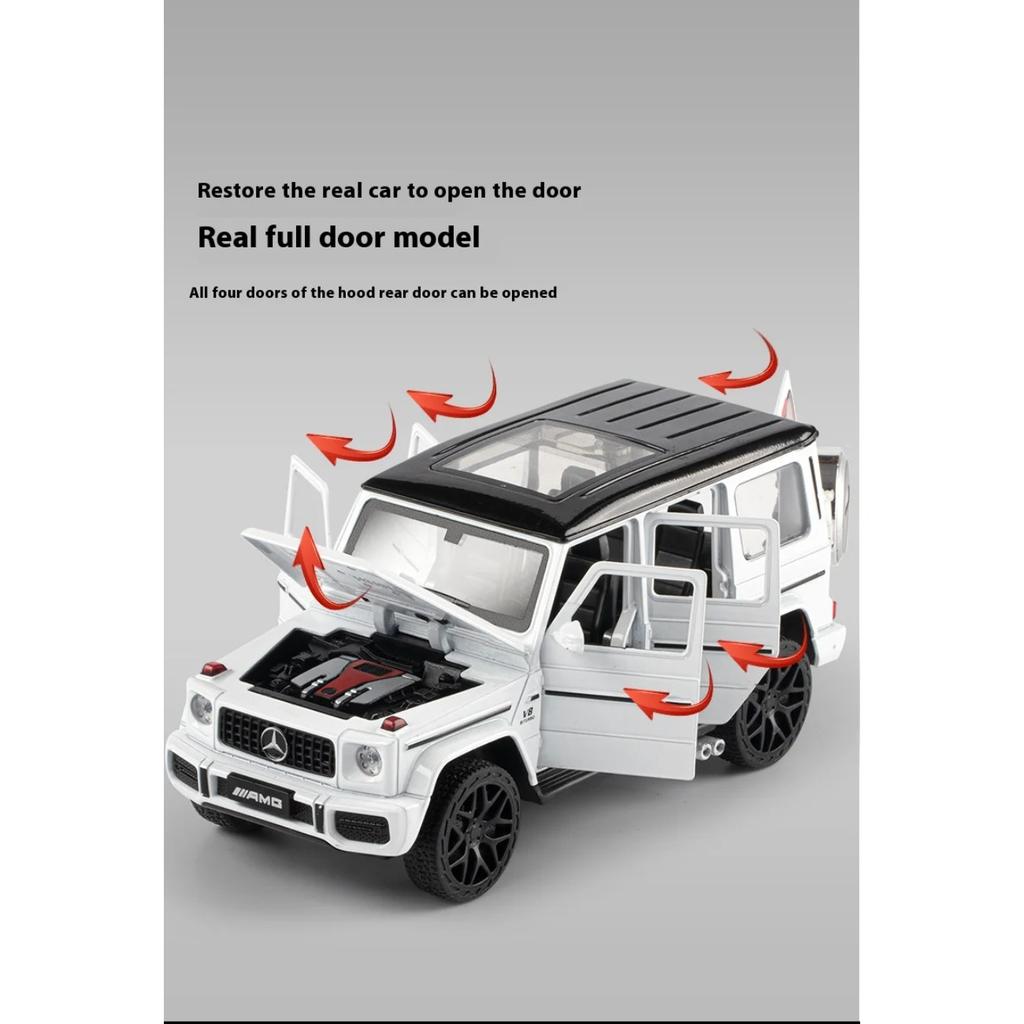 1/32 Mercedes Benz AMG G63 Shadow Wings Off Road SUV Alloy Diecast Metal Model Car Collectibles Children's Holiday Birthday Gift
