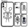 Barber Scissors Hairstylist Salon Phone Case Cover For iPhone 17 Air 16 15 14 Plus 12 13 Pro Max Fundas