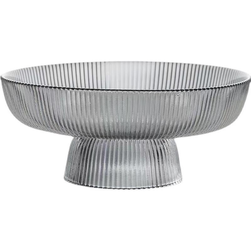 

LISM Ribbed Glass Footed Fruit Bowl Set