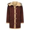 Cappotto da uomo con cappuccio in ecopelle foderato in shearling - Giacca Autunno/Inverno