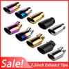 1PCS 2.5" Inlet Car Auto Exhaust Muffler Tip Pipe  Stainless Steel Chrome Trim Rear Tail Throat For Most Cars