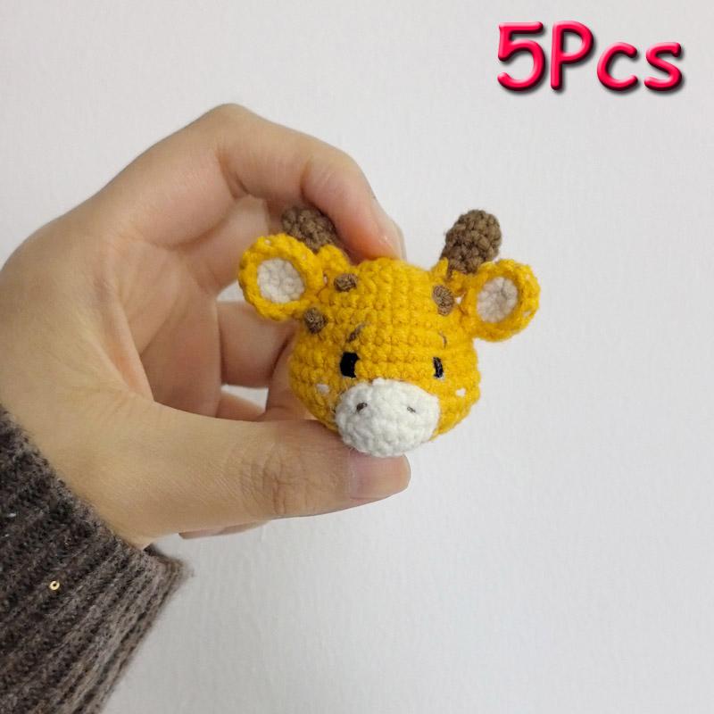 5pc Crochet Beads Animal Rabbit  Chewable Beads DIY Wooden Teething Knitting Beads Jewelry Crib Sensory Toy Baby Teether