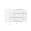 Elegant Sideboard with Modern Design, Chest of Drawers and Lots of Storage Space, Gold Handles