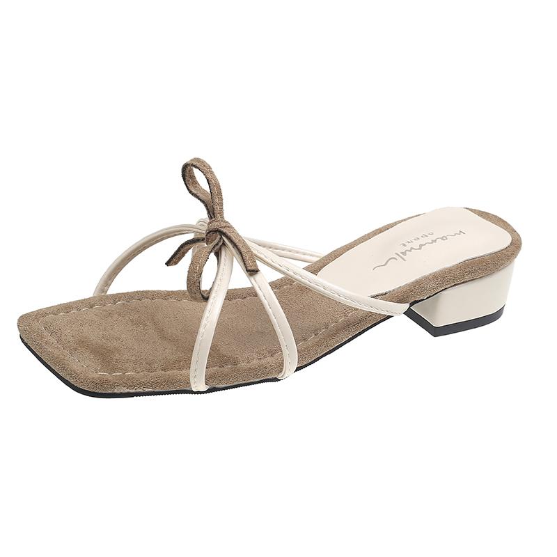 Fashion Flip-flops, Women Wear 2025 New Summer Half - Toe Sandals, Fashion Casual Mid-heel Chunky Sandals, Women's Shoes