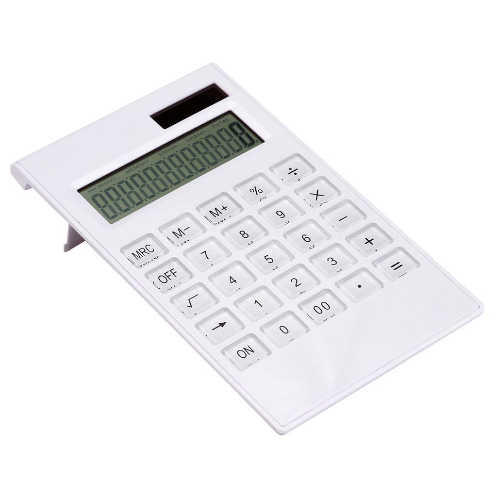 

Portable Thin AAA battery Solar Powered Calculator Screen 12 Digit білий