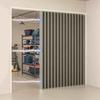 Pleated Folding Door Curtains Natural Blackout Room Valance Curtains with Hooks for Door Way, Accordion Style Closet Privacy