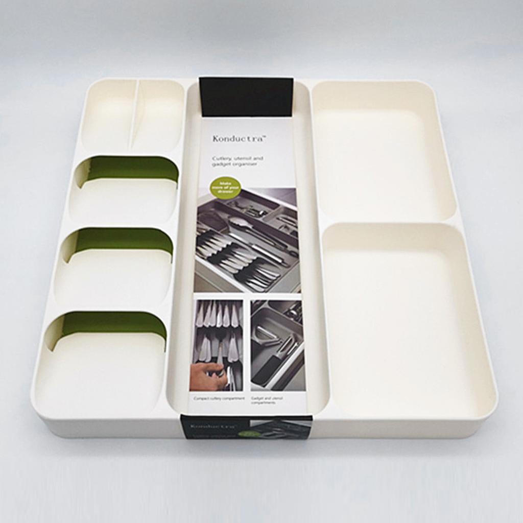 Silverware Drawer Organizer 3 in 1 Eco Friendly Plastic Multifunction Utensil Organizer for Knife Fork Chopsticks Spoon