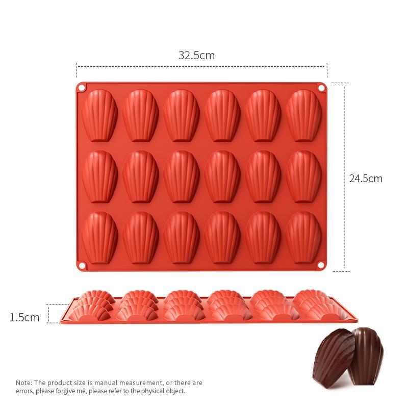 

Molde de silicona antiadherente para hacer galletas Madeleine, herramienta para hornear, 18cavidades, 1unidades por juego