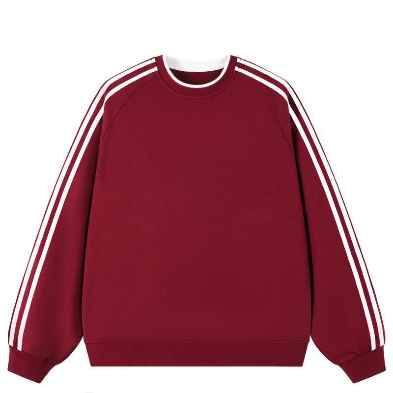 Sweater Men's Spring and Autumn New Heavy Crew Neck Sweater Solid Color Simple Loose Fashion Versatile Top