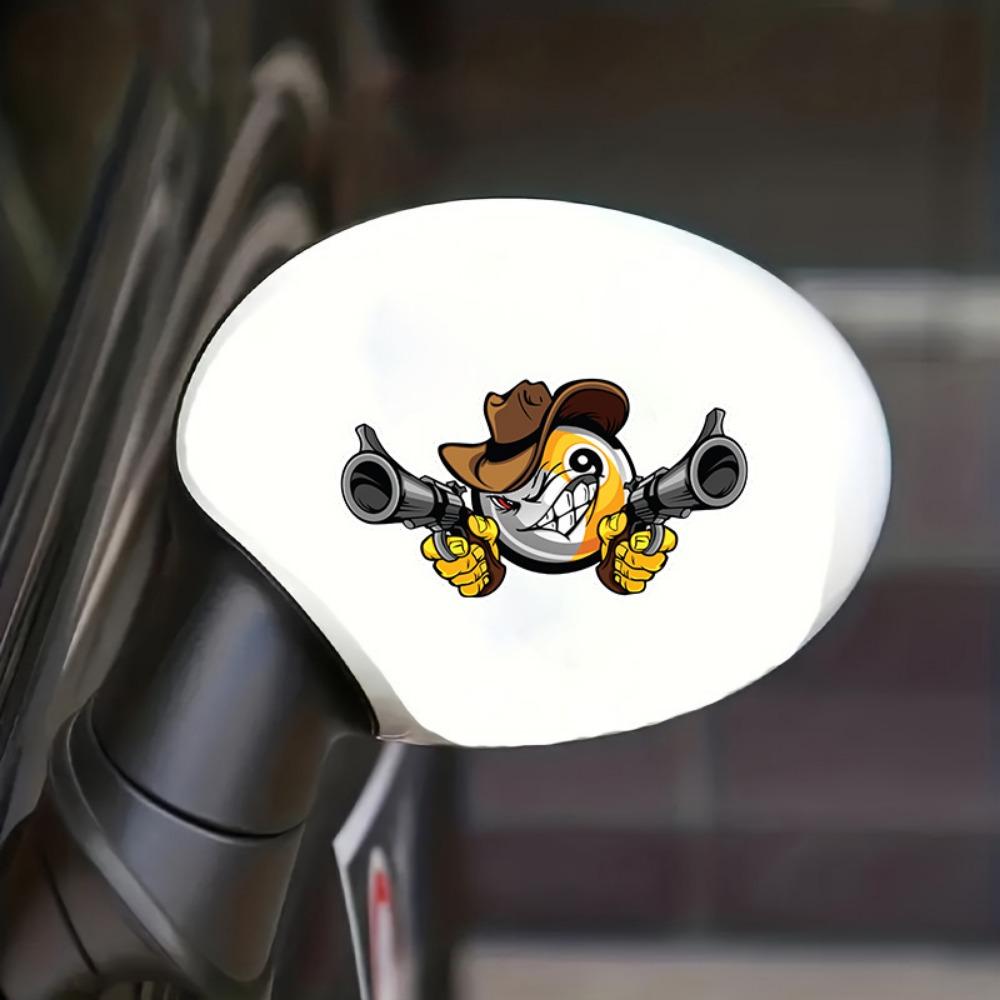 Billard Pool Neun Ball Cartoon Gesicht Autoaufkleber Do-It-Yourself Autotür Kofferraum Rückspiegel Wasserabweisende Vinylaufkleber Kunstdekoration