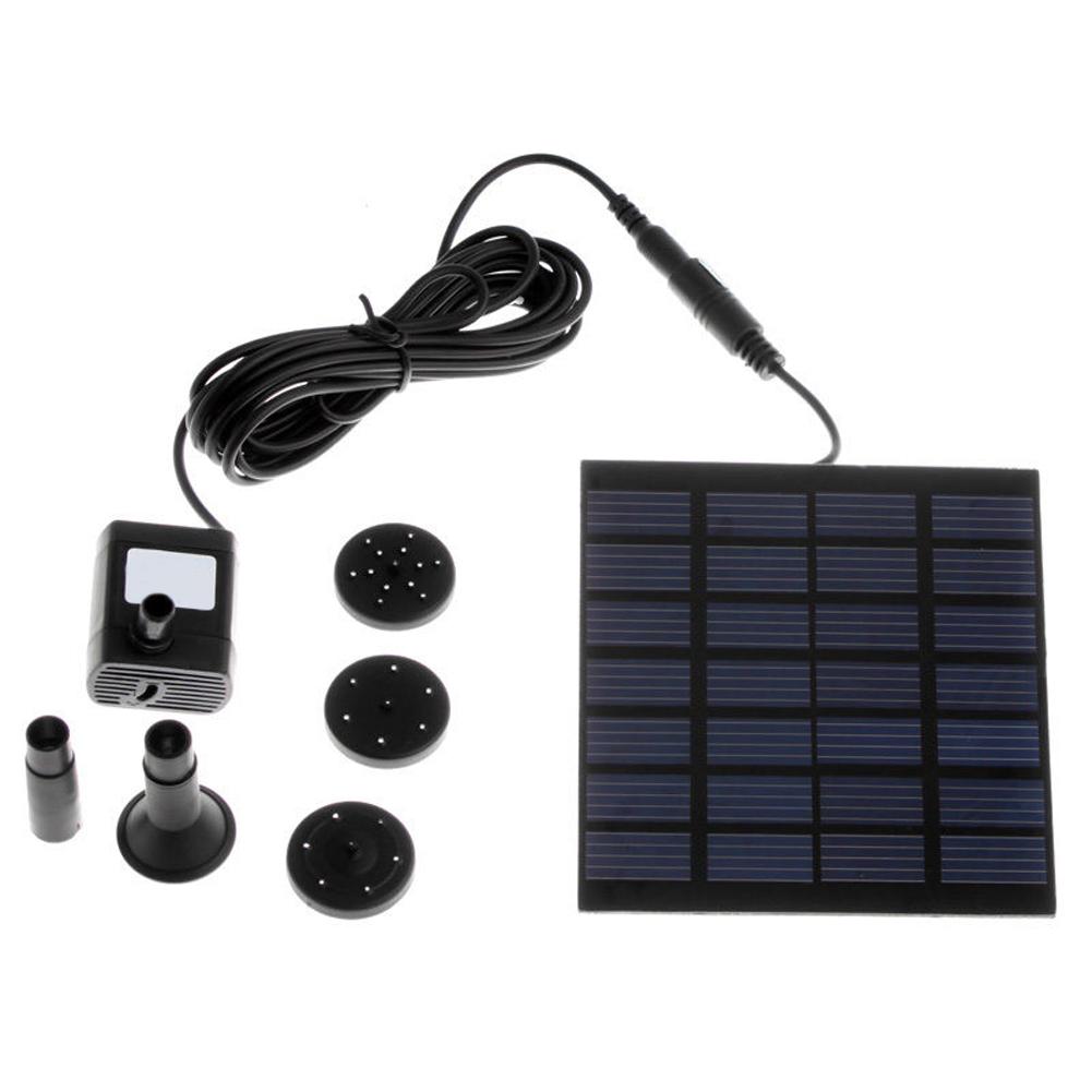 

Solar Ponds Water Circulation Pump 3 Different Water Outlet Caps 7V 1.2W Bird Bath Fountain Irrigation Tool 180L/H for Fish Pond