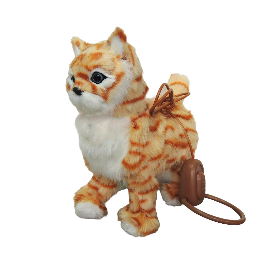 Robot Cat Electronic Plush Cat Singing Songs Dog Walk Electric Kitten Leash Control Music Cat Kids Children Animal Toy