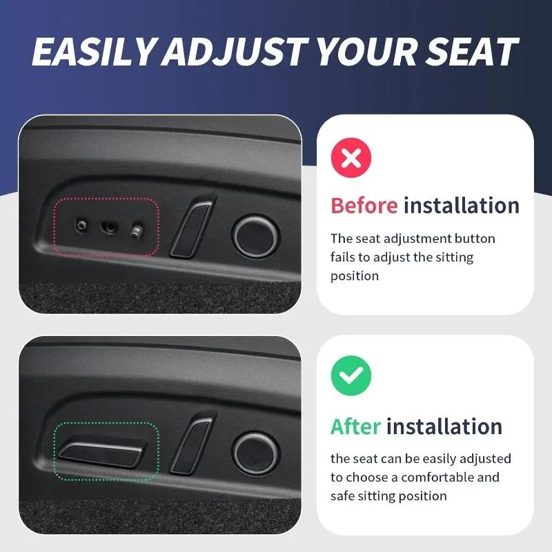 Für Tesla Model 3/Y 2025-2025 Autositz Vorwärtsknopf Sitzverstellknopf Ersatzkissen Rückwärts Fahrer Beifahrerseite