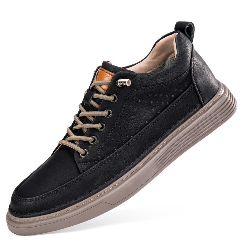 New Male Comfortable Skate Shoe 2024 Genuine Leather Fashion Casual Shoes Men Classic Hollow Out Mens Sneakers Luxe Men Shoe