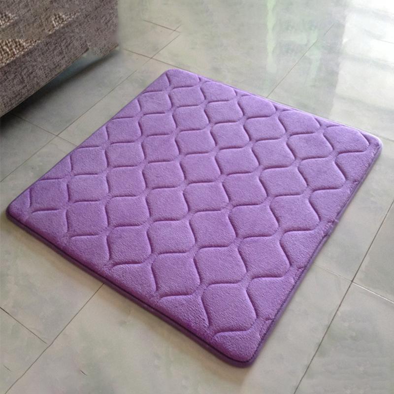 

Short Plush Round / Square Floor Cushion Quilted Non Slip Rugs Bedroom Bedside Floor Mats Living Room Embossed Carpet 60x60cm