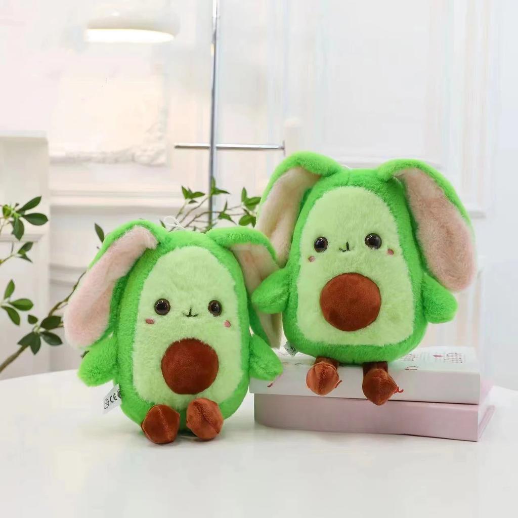 23cm Mini Avocado Kaninchen Puppe Cartoon Gefüllte Plüsch Spielzeug Kawaii Puppe Schlüsselbund Tasche Anhänger Schlüsselanhänger Netter Junge Mädchen Spielzeug Geschenke