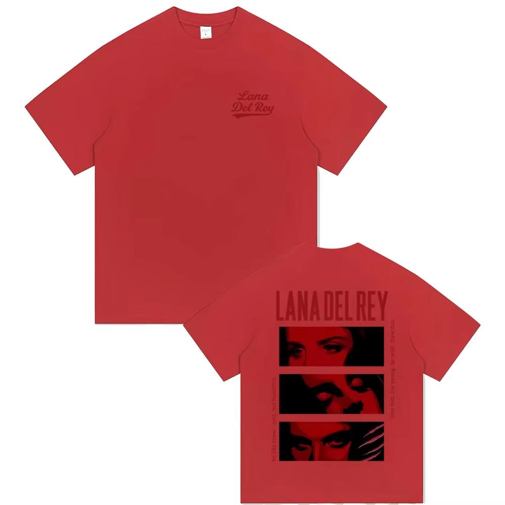 Singer Lana Del Rey Eyes Graphic Tshirt Men Women Casual Short Sleeve Tshirts 2026 summer new Male Fashion Vintage Cotton Top