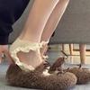 New Ballet Style Women Lace Tied Bow Short Socks Black White Tie Straps Boat Sock Bowknot Female Girl Lolita Fashion Dance Socks