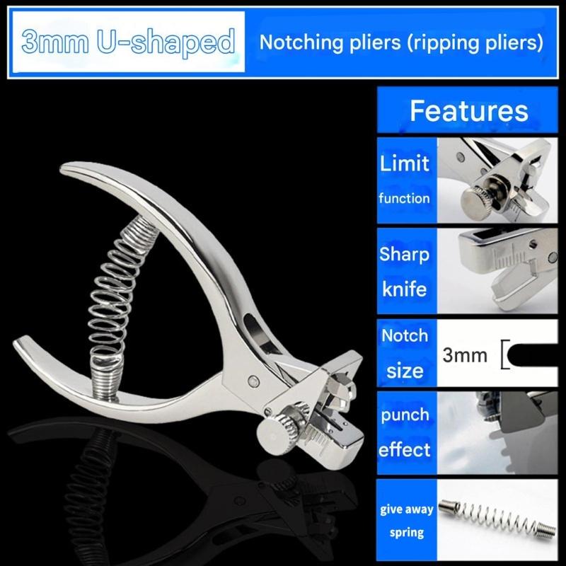 3mm Metal Hole Puncher Pliers Ergonomic Grip Heavy Duty Leather Puncher Tool