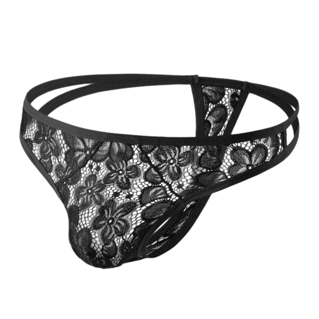 Mens Underwear Thong Underpants Lace Briefs Panties