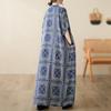 Short Sleeve Plus Size Cotton Vintage Dresses for Women Casual Loose Maxi Long Summer Beach Dress