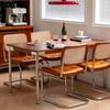 Used Light Luxury Rattan-Style Dining Chair – Stylish, Ergonomic Back Support for Home, Office, or Balcony.