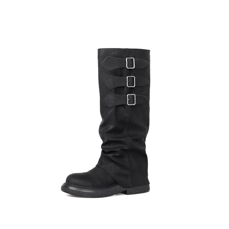 

Western cowboy boots women s thick-soled heightening winter new high trouser boots Maillard boots 40