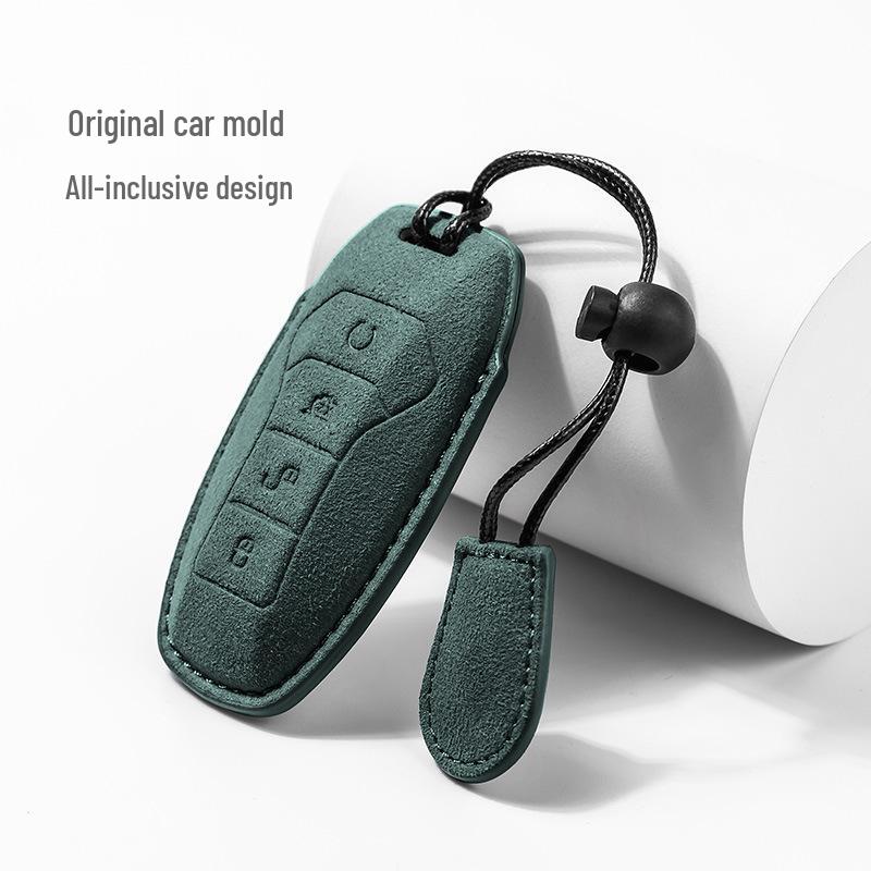 Suede Car Key Cover for BYD Dolphin, Qin, Song, Yuan Pro, Tang, and Destroyer Models