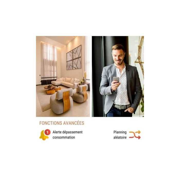 Prise connectée Konyks Priska Max - Mini prise Wi‑Fi + Bluetooth blanche, 16A, suivi conso