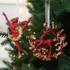Glitter Sequined Christmas Ornament Red Snowflake/Butterfly/Star/Reindeer/Ballerina Hanging Decoration for Xmas Tree Doors Walls Holiday Home Decor