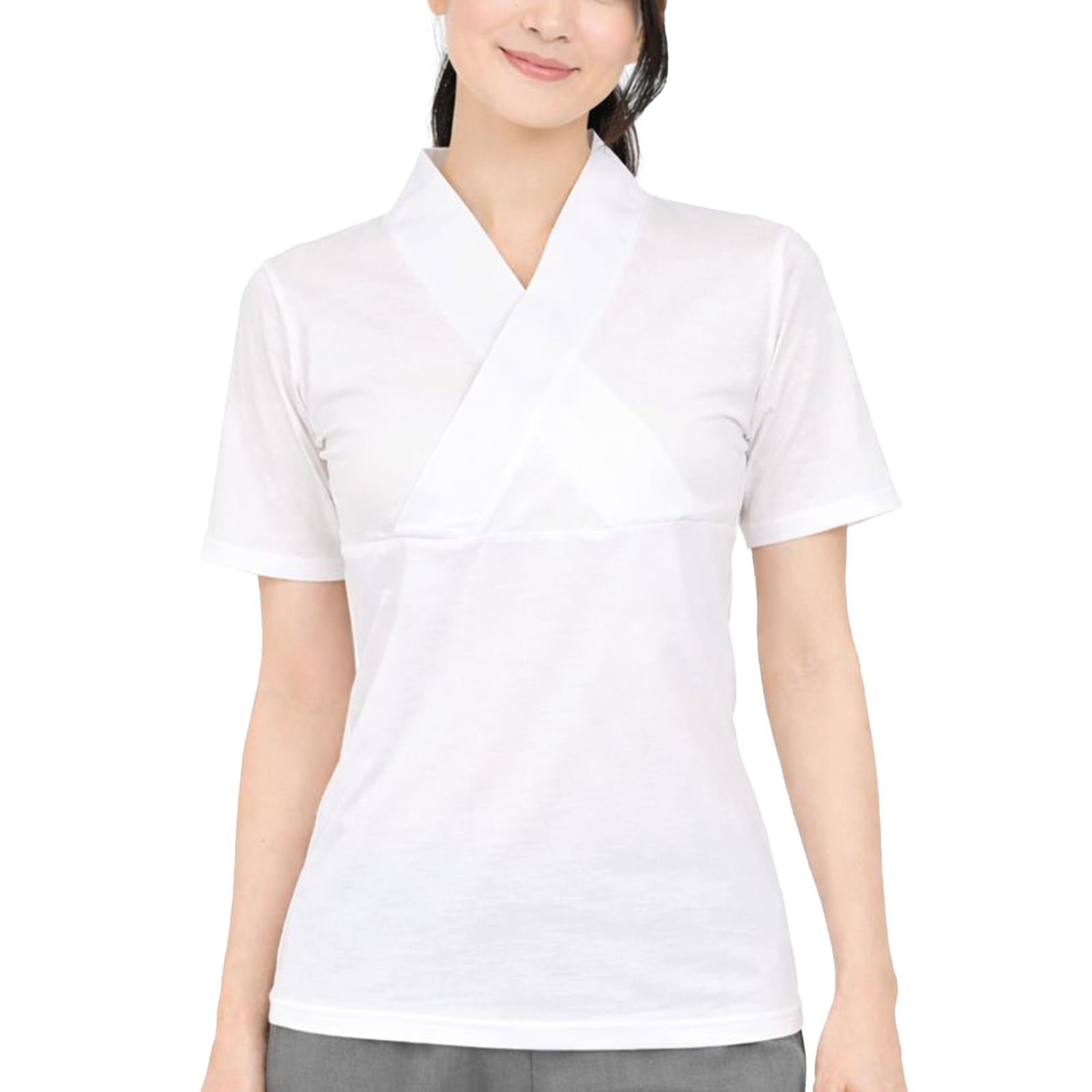 

[wyenishiya] T-shirt style undergarment for winter, women s, with attached collar, easy-to-wear T-shirt style undergarment, simple undergarment,