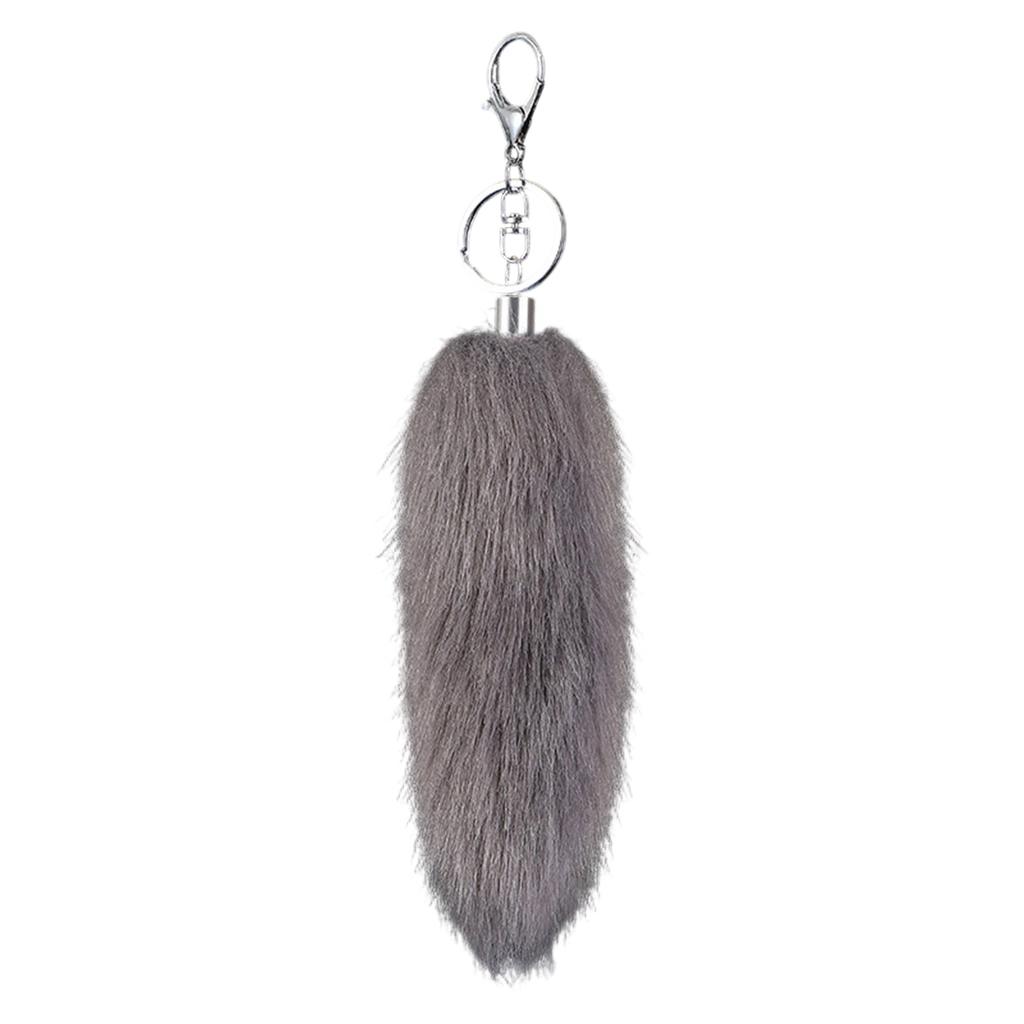 16cm Langer Tier Schwanz Schlüsselanhänger aus Kunstfell Weicher Taschenanhänger Handtaschen Telefon Zubehör Auto Schlüssel Dekoration und Zubehör