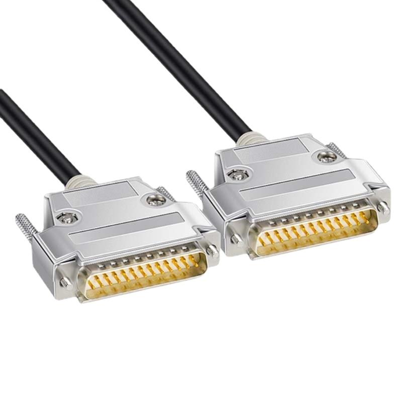 DB25 RS232 Extension Cable Double Shielding 26AWG Parallel Port Serial Port Cable Printer Data Cable Black