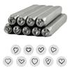 Bärbara 9 st hjärtformade, robusta stålstämplar med 3 mm design, tillbehör för att anpassa smycken och hantverksprojekt