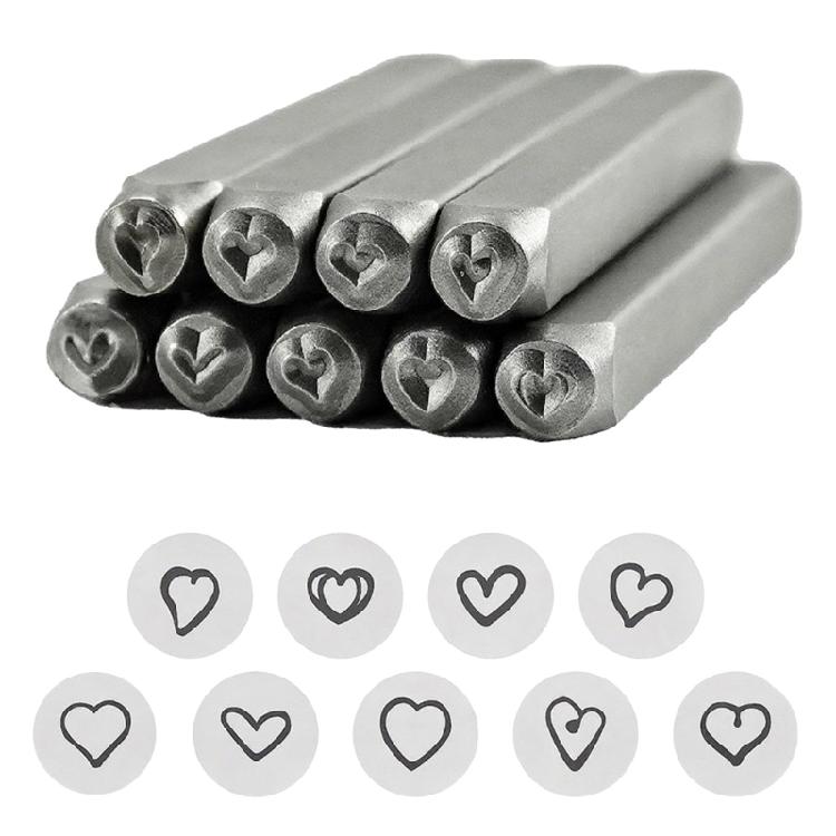 

Practical Sturdy Steel Stamping Tool 9 Heart Shaped Designs 3MM Steel Craft Supplies for Creative Jewelry Making 1