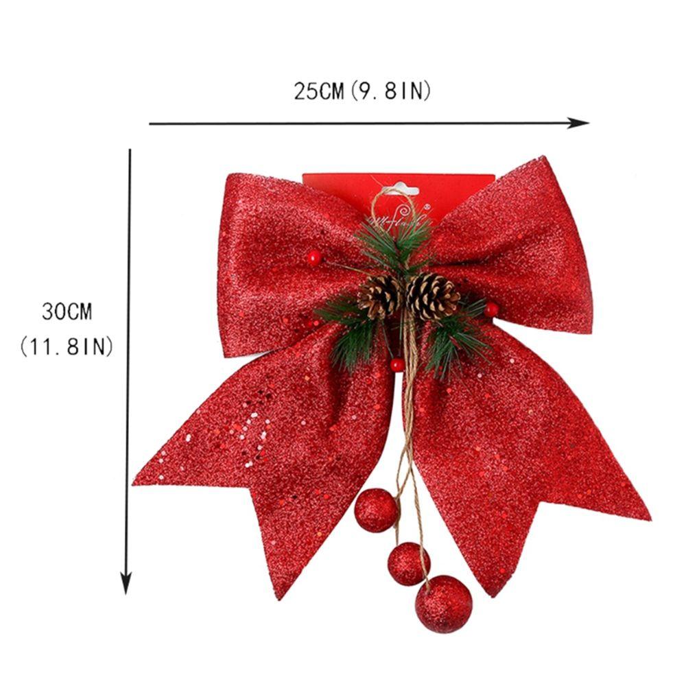 Cones Xmas Decorative Red Wreaths Durable Christmas Decoration Christmas Bow Bow Ties Home Ornament
