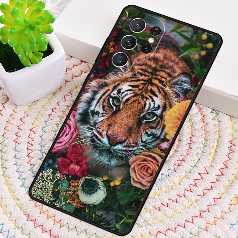 Luxury Tiger Leopard Silicone Phone Case For Samsung Galaxy note 10 pro S26 S25 S24 S23 S22 S21 Plus S25Ultra Capa Cover