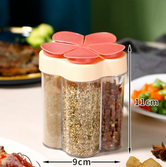 5-in-1 Airtight Seasoning Jar with Labels – Moisture-Proof Flip-Top for Home & BBQ Use.