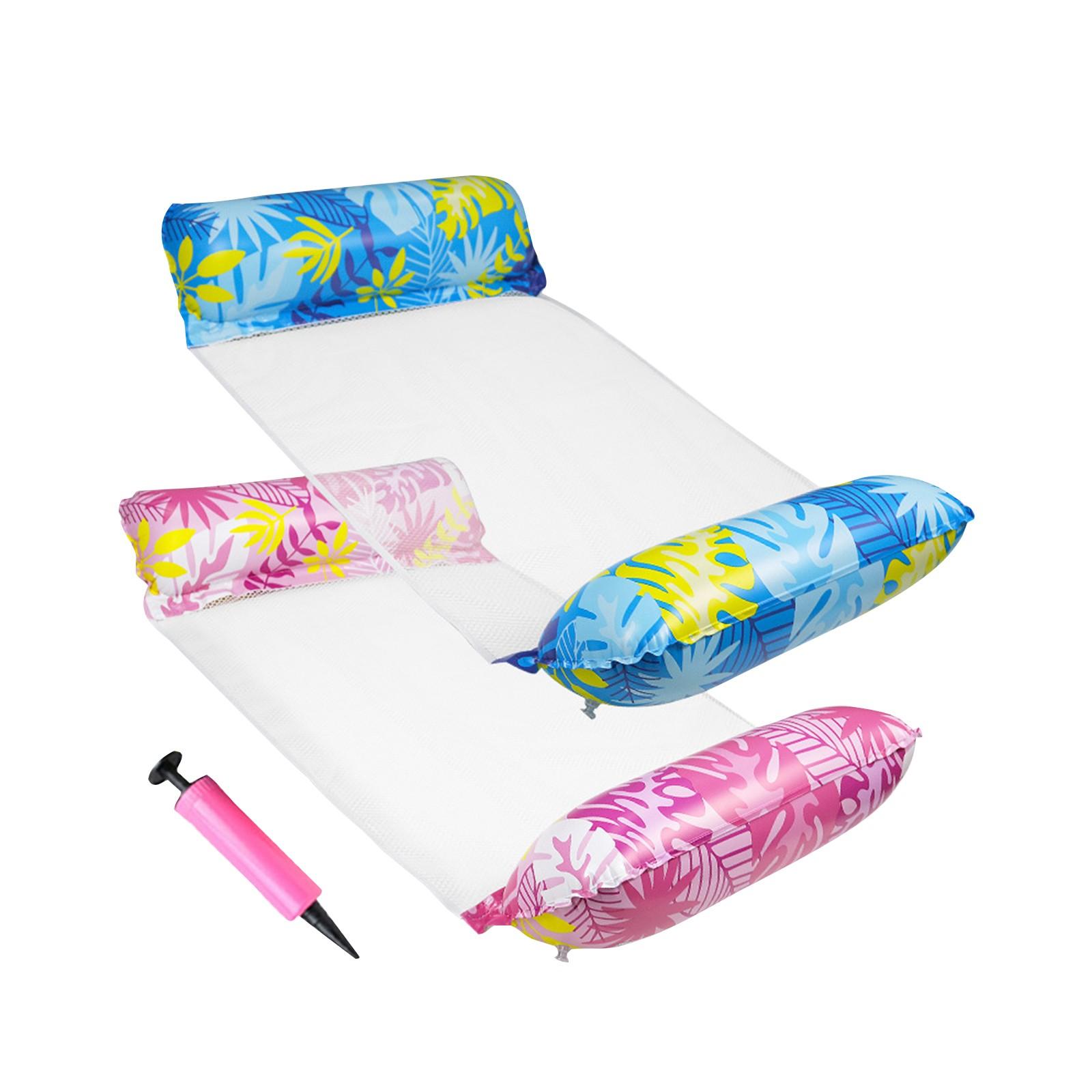 

Новый надувной плавающий бассейн, складная полосатая плавающая верхняя надувная плавающая кровать с сетчатым креслом One Size розовый