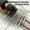 6Pcs 1-4Mm Diamond Grinding Head Needle Bits Burrs Engraving Carving Tool 2.35Mm Shank Diameter