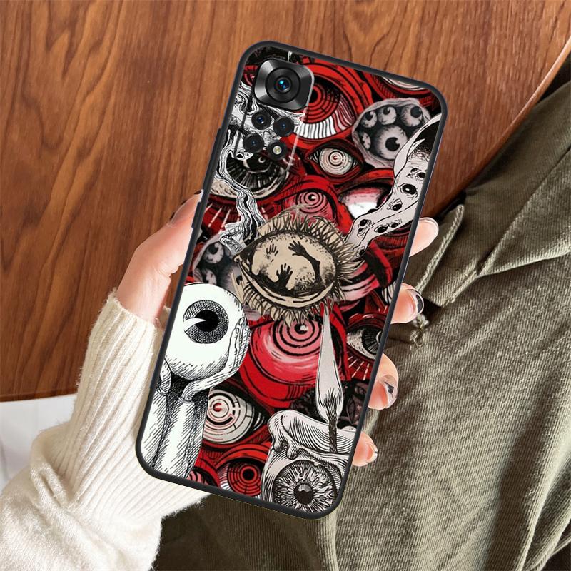 Scary Face Eyes Case For Xiaomi Redmi Note 14 Pro 13 12 11 10 15 Pro Plus Redmi 15 C 13 10C 12C 13C 14C Cover