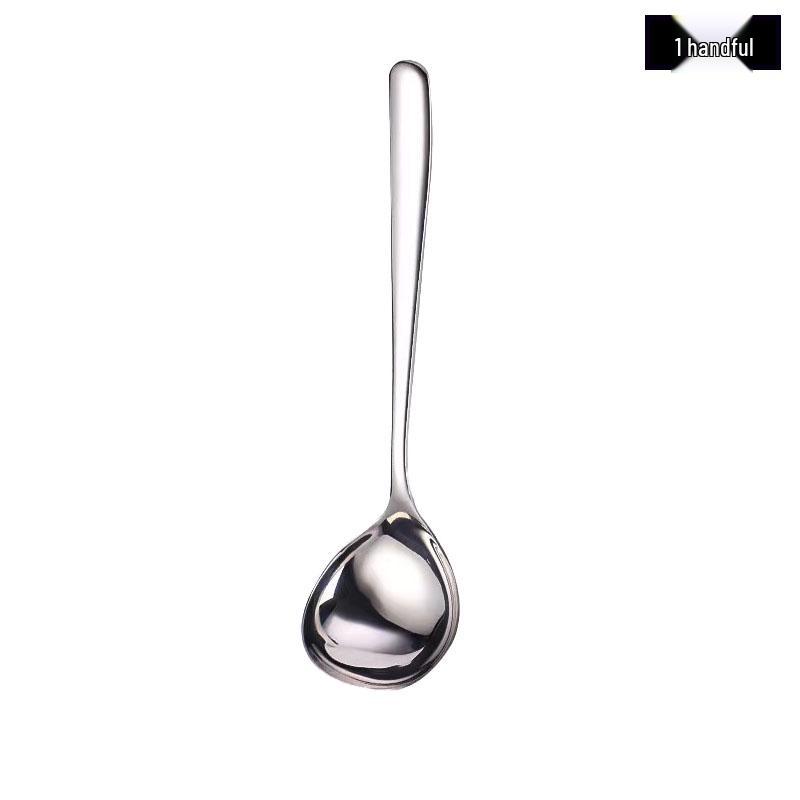 Korean Style Stainless Steel Deepened Soup Spoon with Large Head