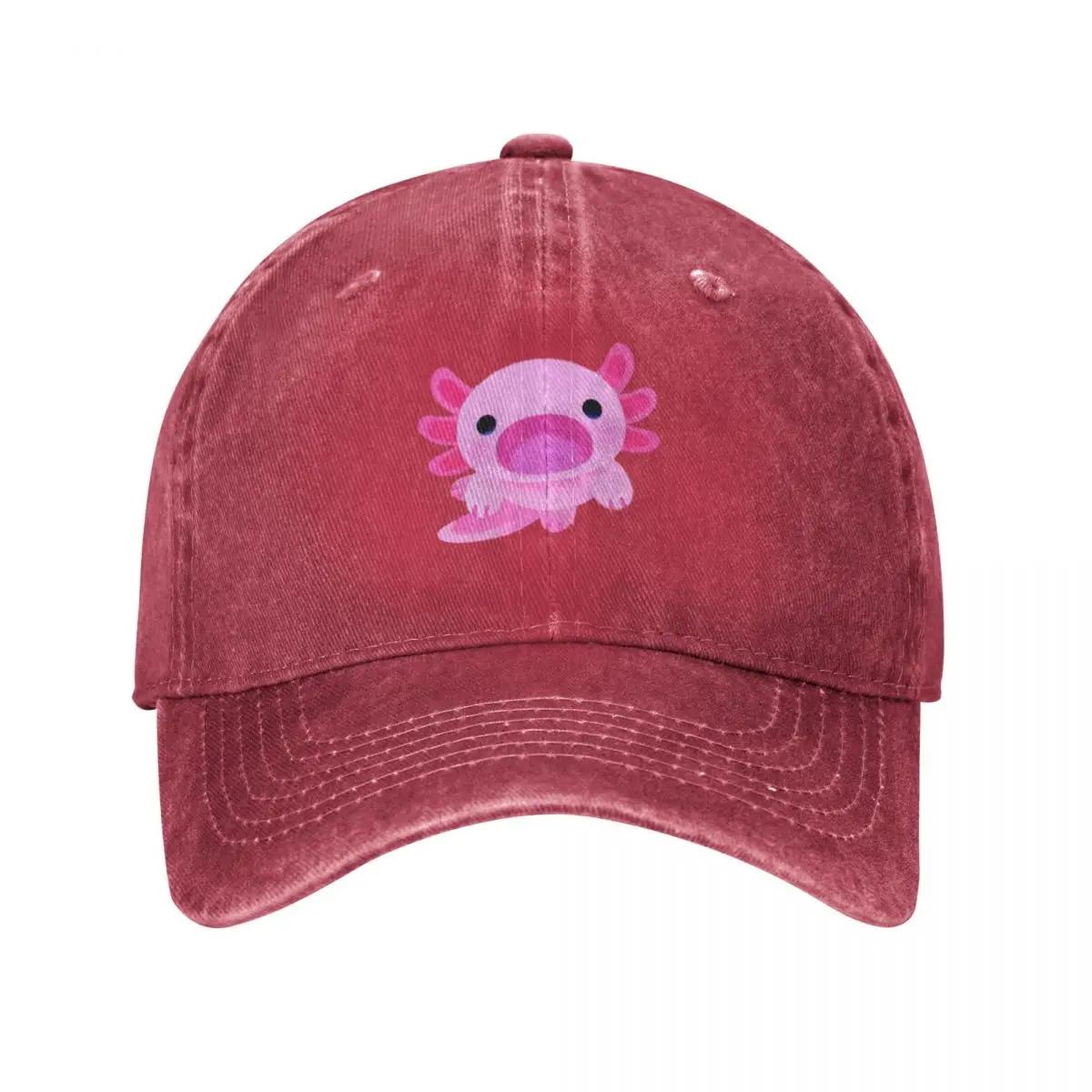 Happy axolotl Baseball Cap Unique hats tactical cap GentleUnisex Hat western Hat Womens Beach Unisexs