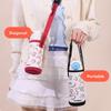 Cute Cartoon Print Sport Water Bottle Bag PU Eco-friendly Cup Holder with shoulder Strap Portable Cup Protective Cover